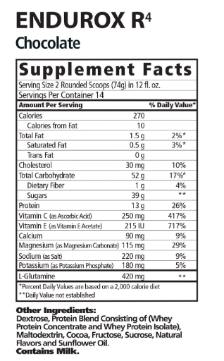 ENDUROX R4 MUSCLE RECOVERY CHOCOLATE / 14 SERVING